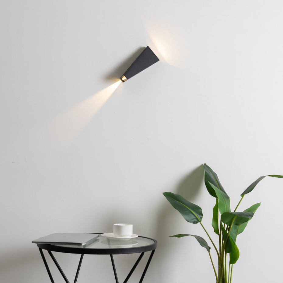 Applique LED noire double flux - HELSINKI
