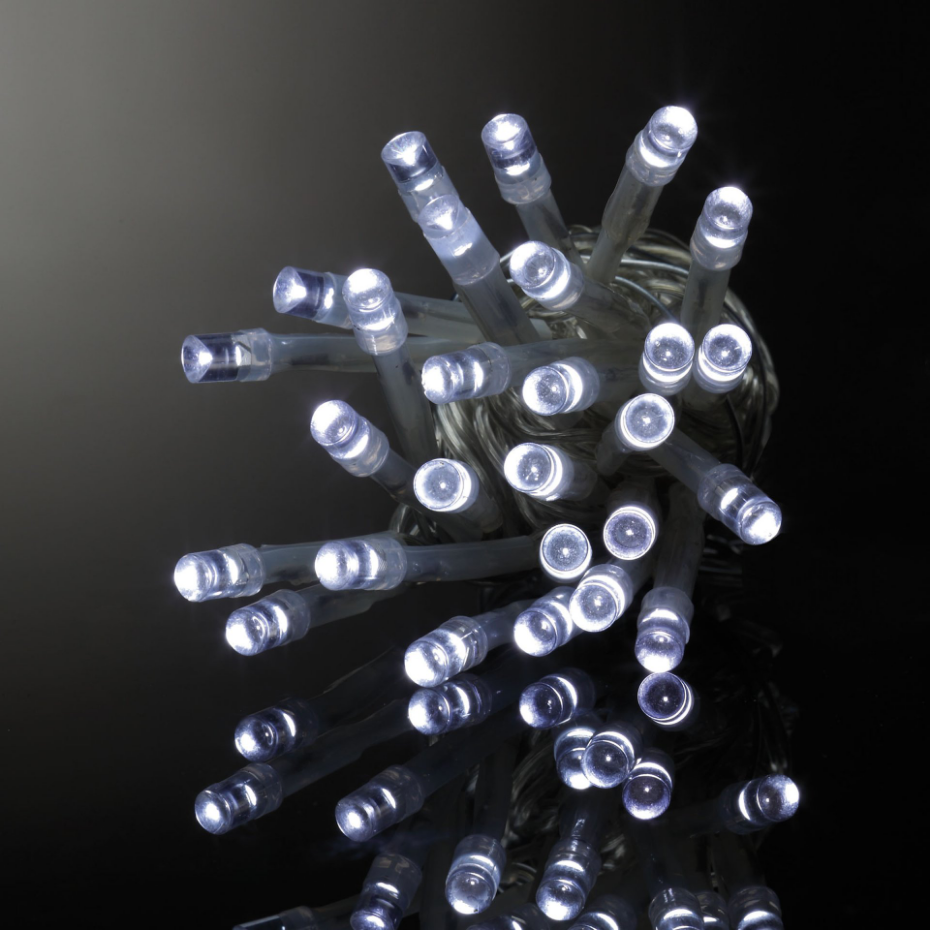 Guirlande électrique 80 Led blanche 3 m fil vert