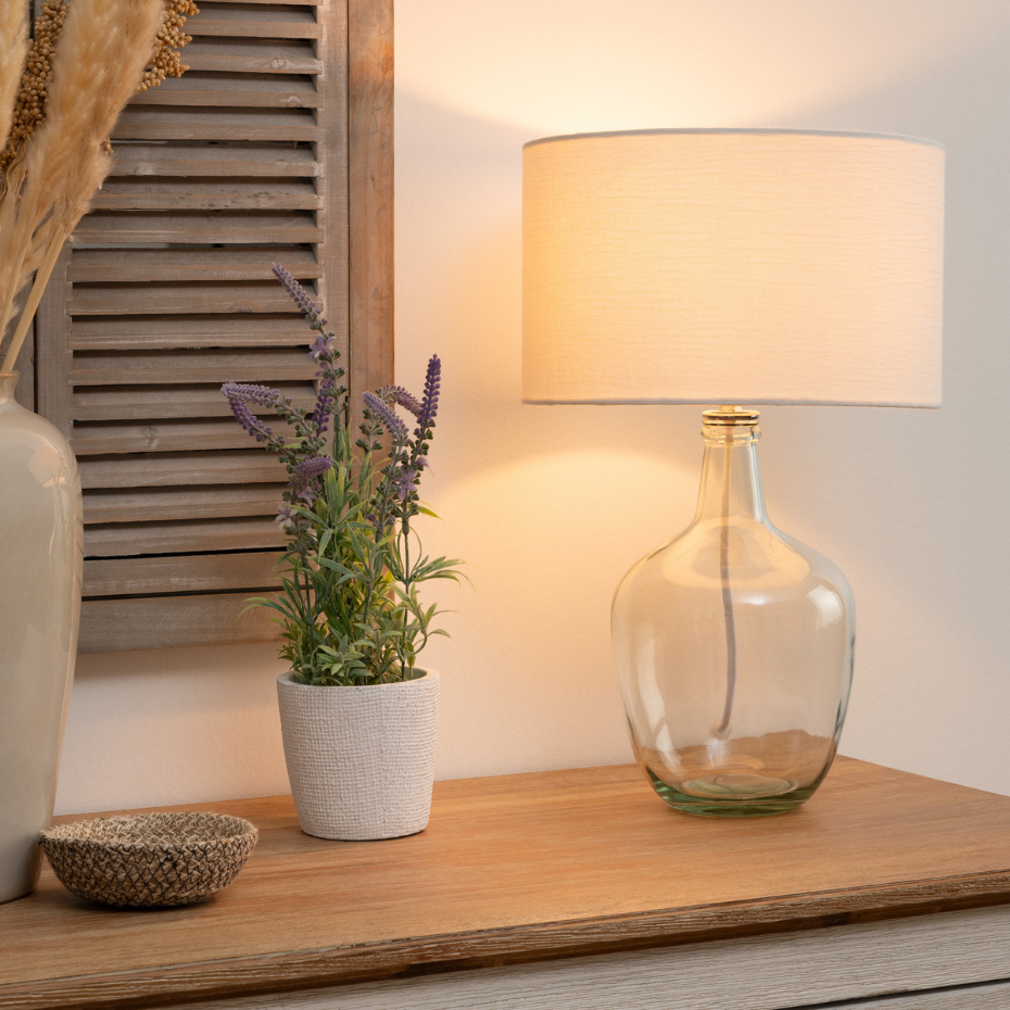 Lampe à poser verre coton design