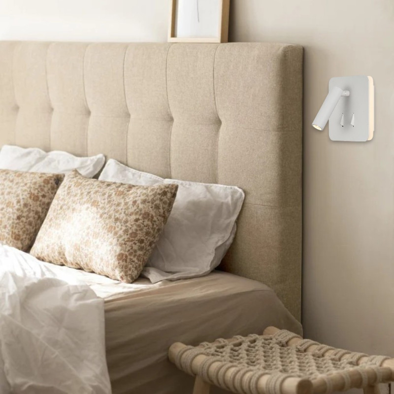 Applique Led Tête De Lit Blanche Cayman II