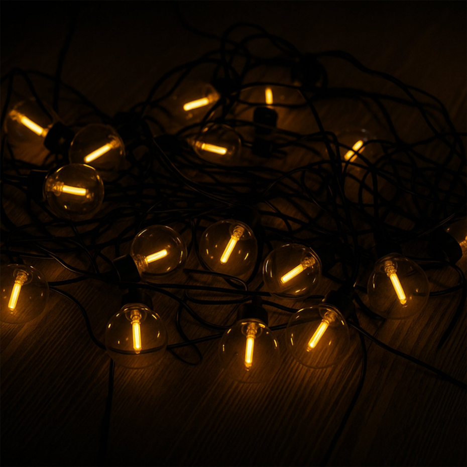 2 Guirlandes solaire filament BESTY 25 ampoules 20M