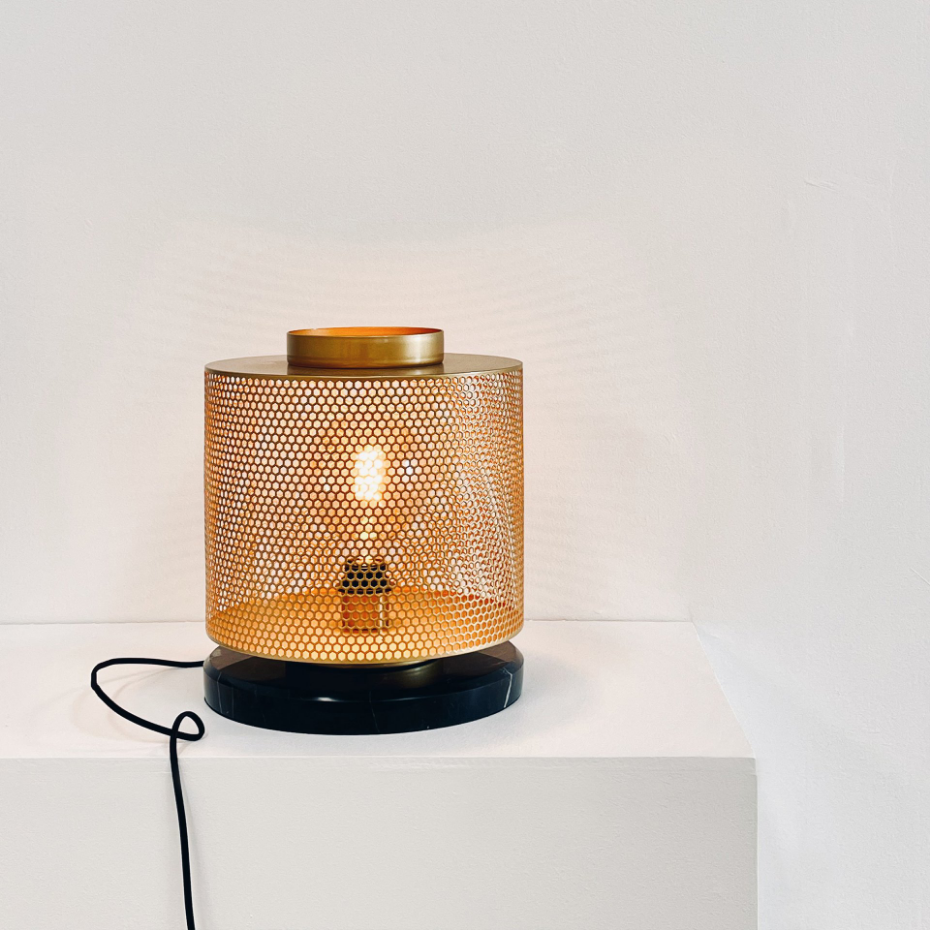 Lampadaire en Métal brass/marble Nantes