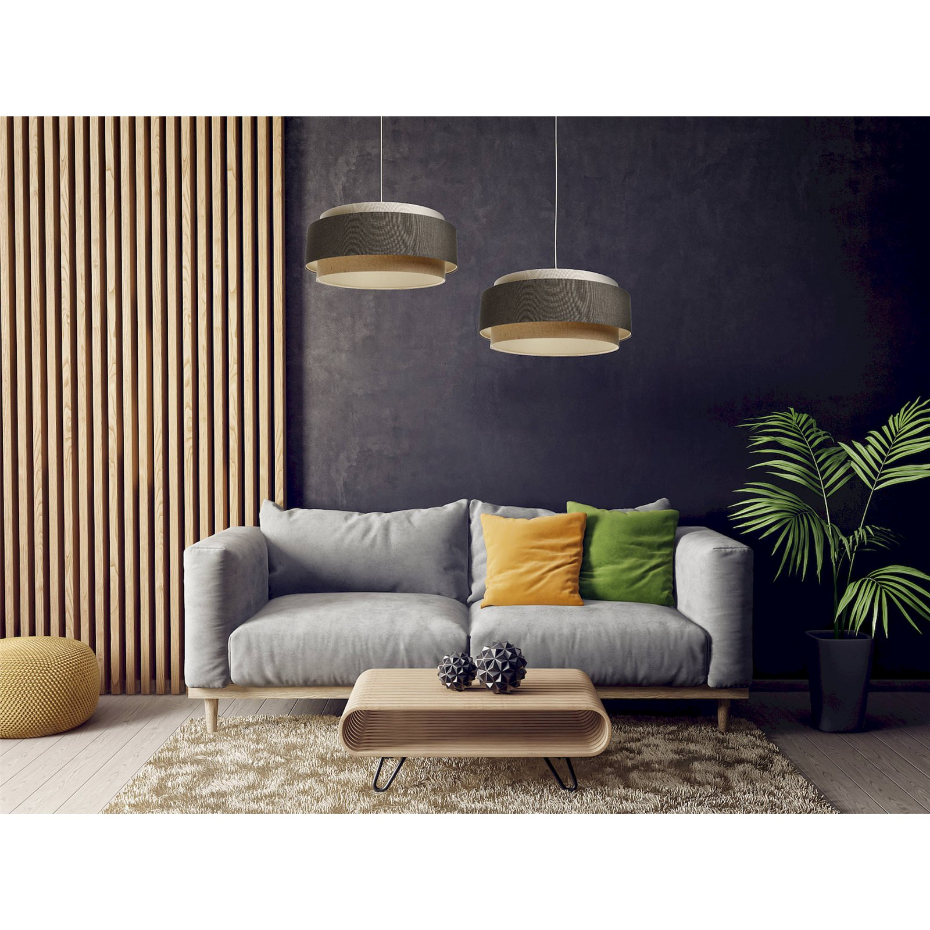 Suspension ronde en tissu pour salon ou chambre Boho Elegant