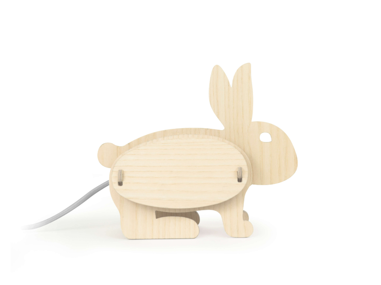 Lampe à poser en frêne Lapin - ZOO
