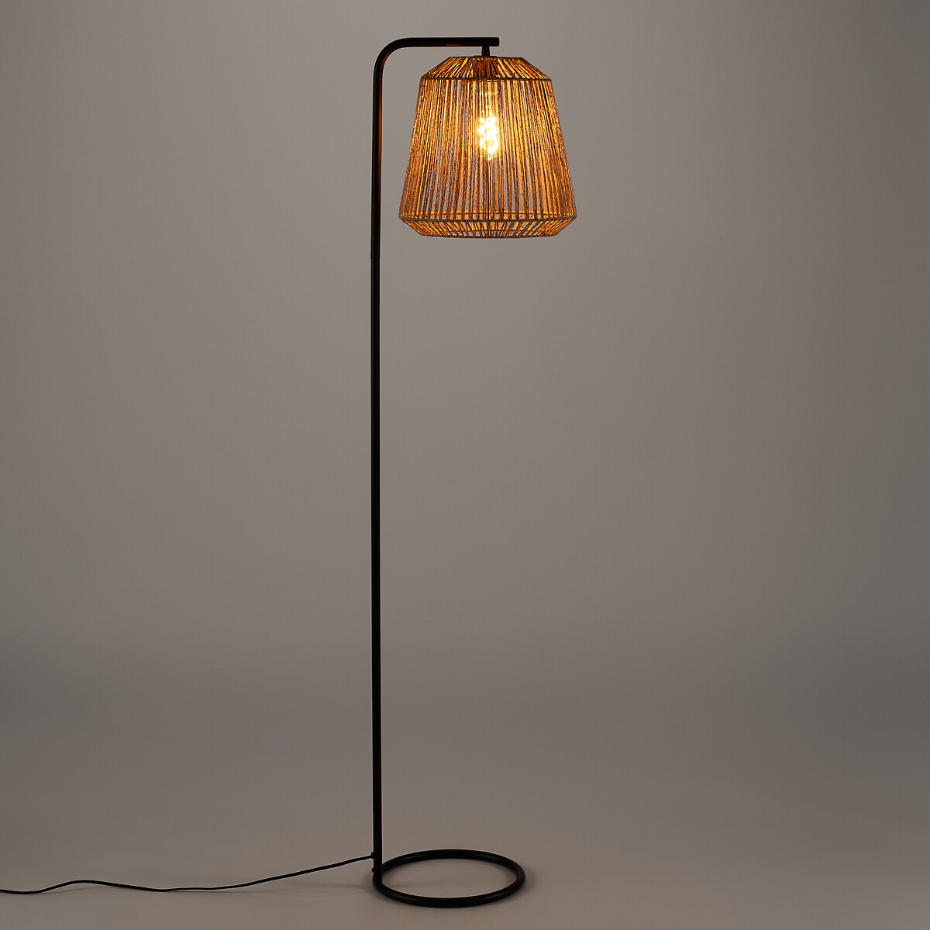Lampadaire métal fer et chanvre, Yaku