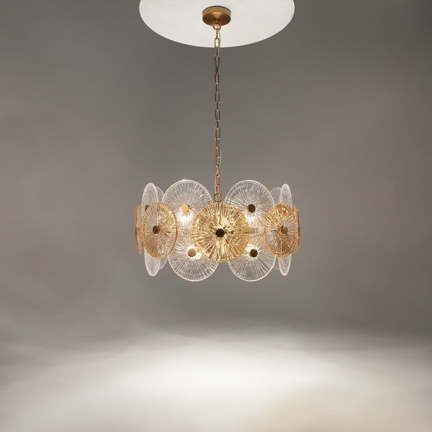 Suspension rétro en verre - forme soleil stylisé YUMA