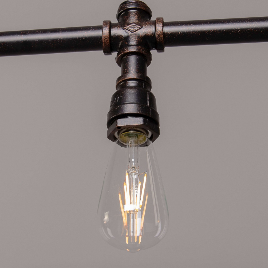 Suspension rétro 5 lumières - LUIGI