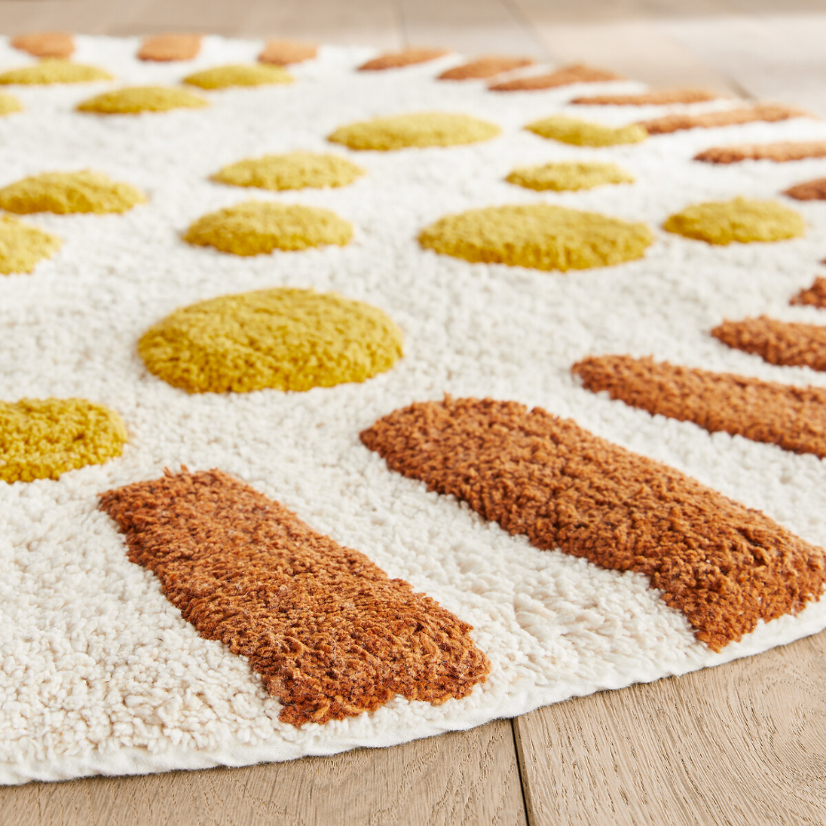 Tapis enfant rond coton biologique, Aarav