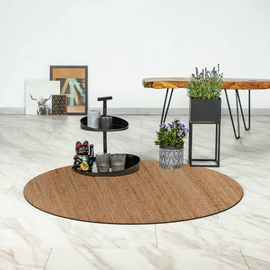 Tapis salon, fait main en jute