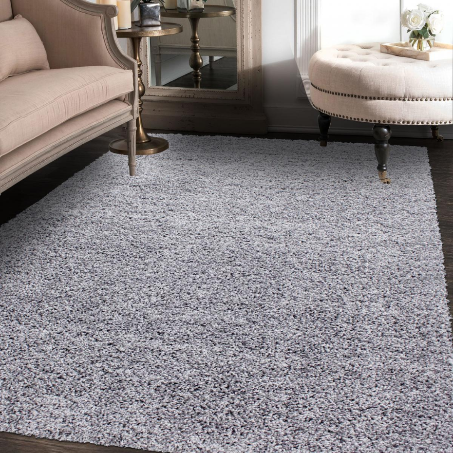 Tapis poils longs shaggy tissé motif uni UNI L