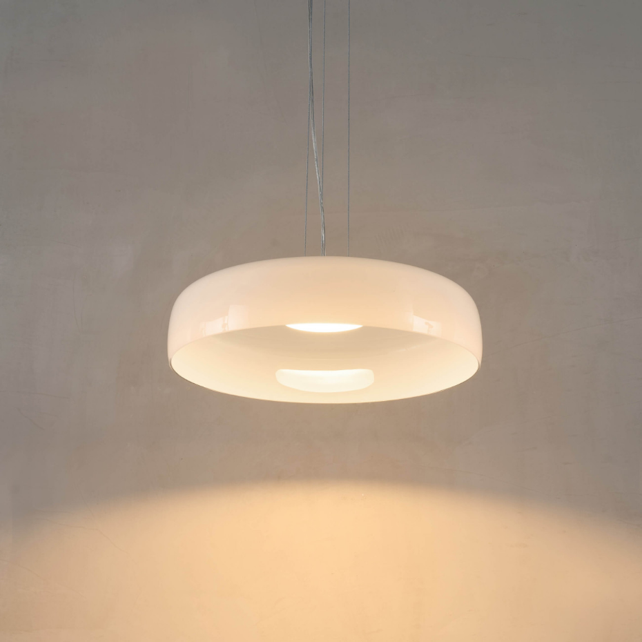 Suspension LED dôme verre opale - RICCARDO