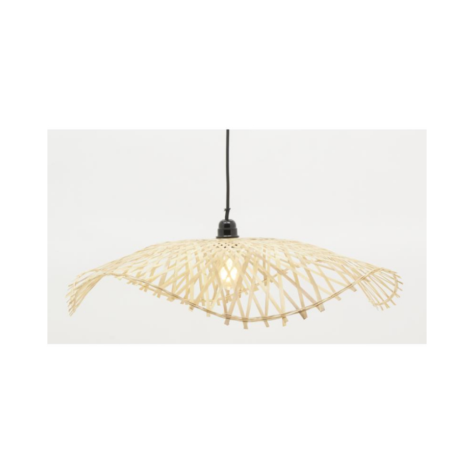 Abat-jour pour suspension en bambou naturel Vague