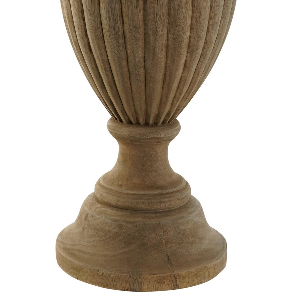 Lampe de table en bois sculpté et jute format carré Item Home Lamparas 1c24