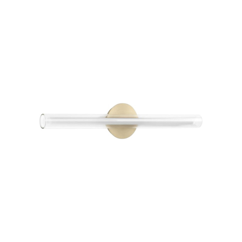 Grande Applique Tube Led Oslo Laiton Et Verre
