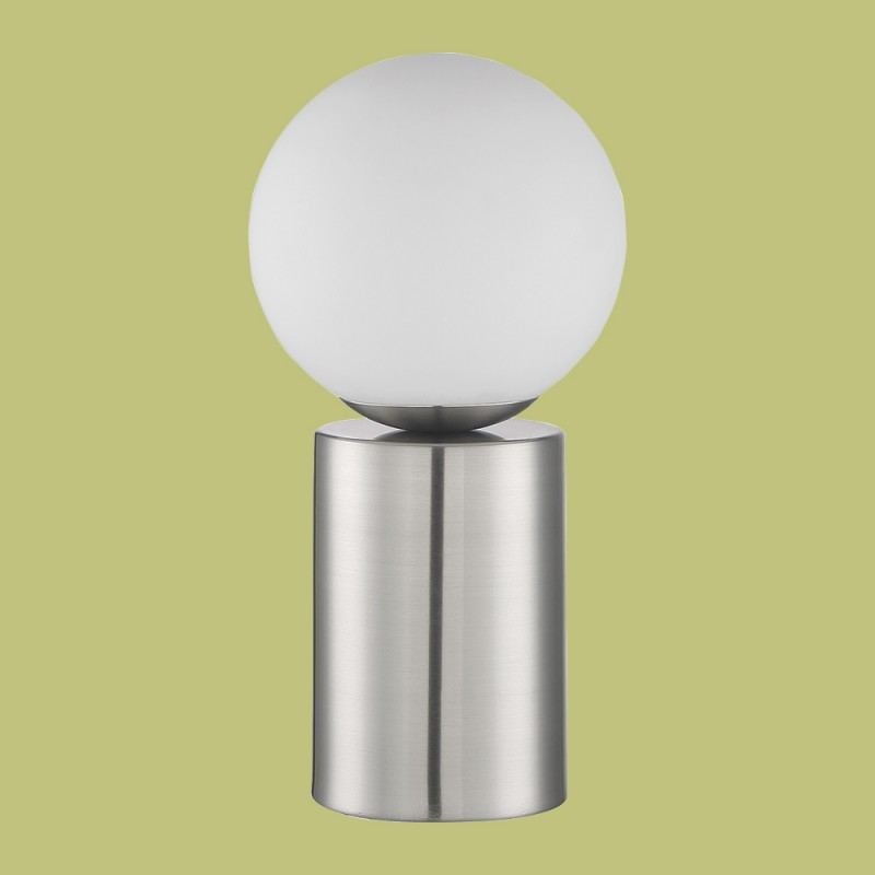 Lampe De Chevet Tactile Lobb Chrome Mat Et Boule Verre