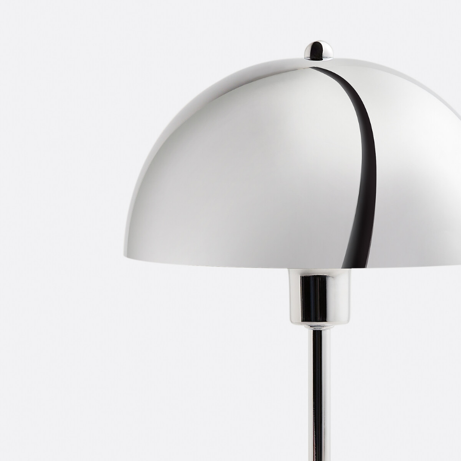Lampe à poser champignon en métal fer chrome, Capi