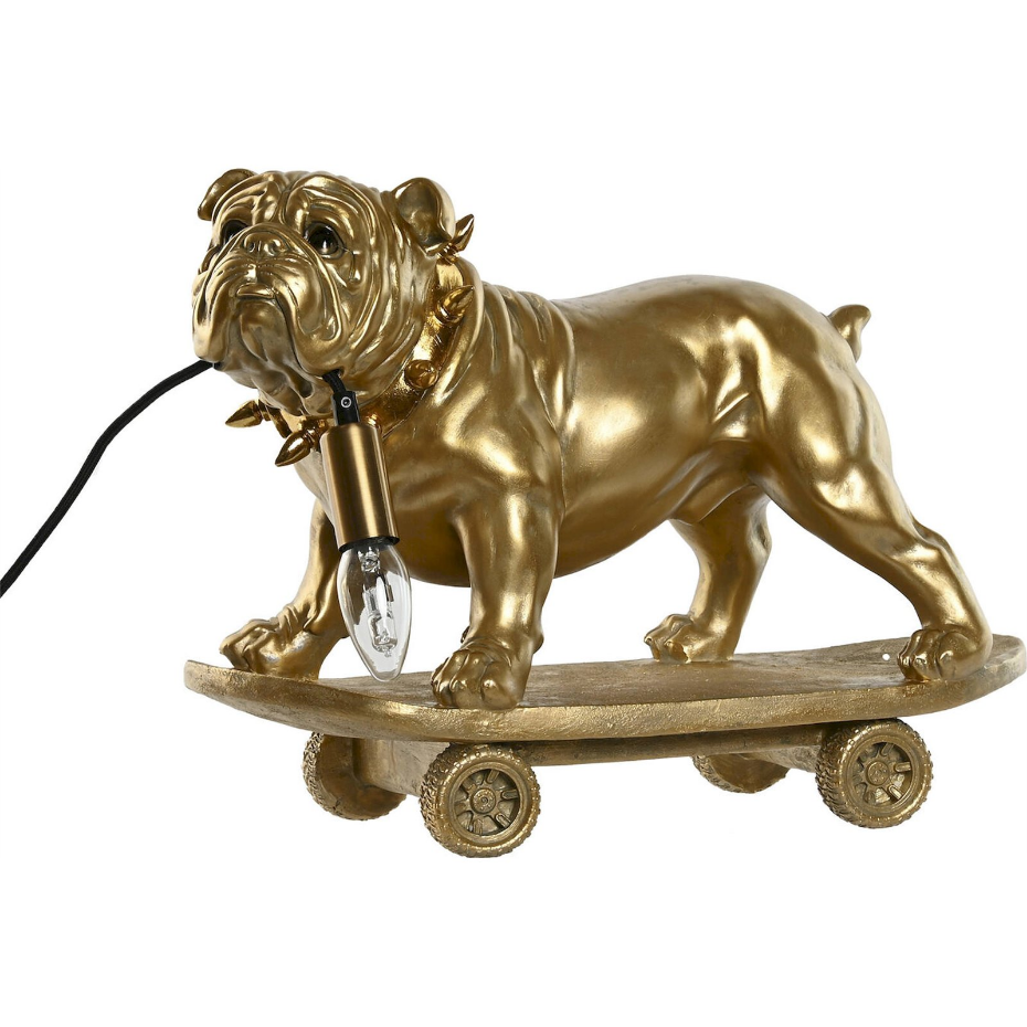Lampe de table bulldog en résine Glam