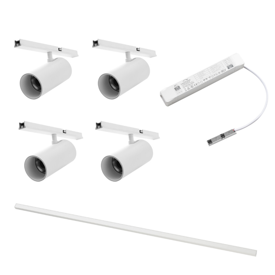 Kit rail 4 spots LED orientables - LYNE