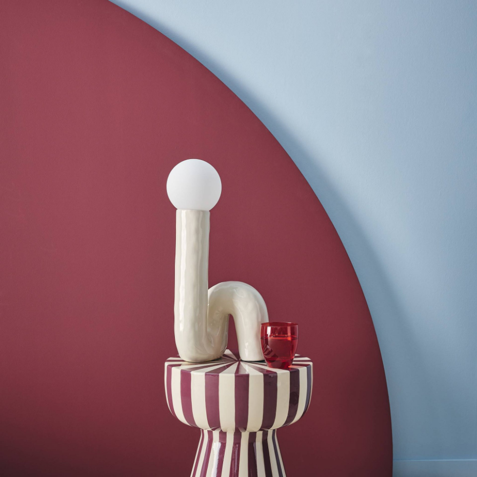 Lampe de table organique céramique vernis H 45cm ELMA