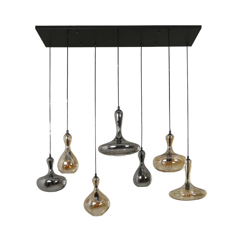 Suspension 7 globes en verre - CARAFEL
