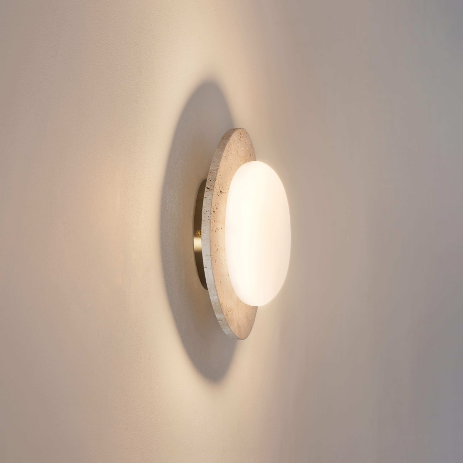 Plafonnier LED travertin naturel - NYMÉRIA