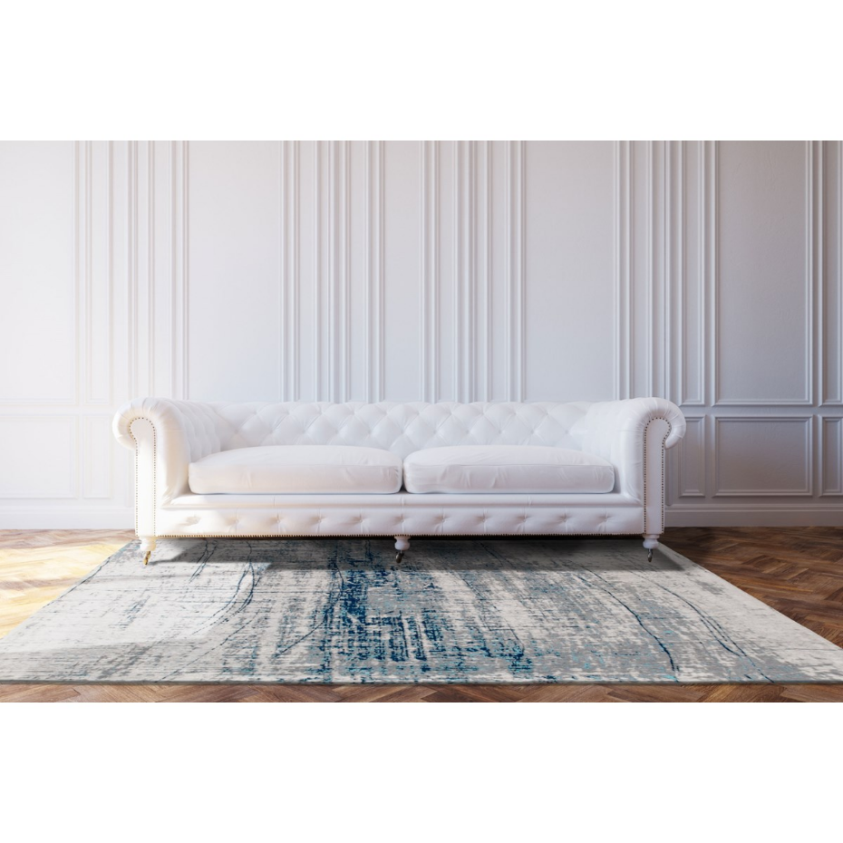 Tapis salon et chambre coton Mad Men - Bronx Azurite