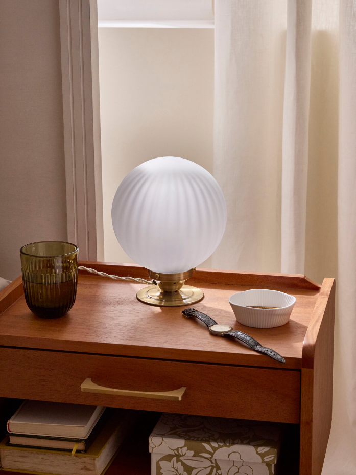 Lampe à poser Doria boule en verre