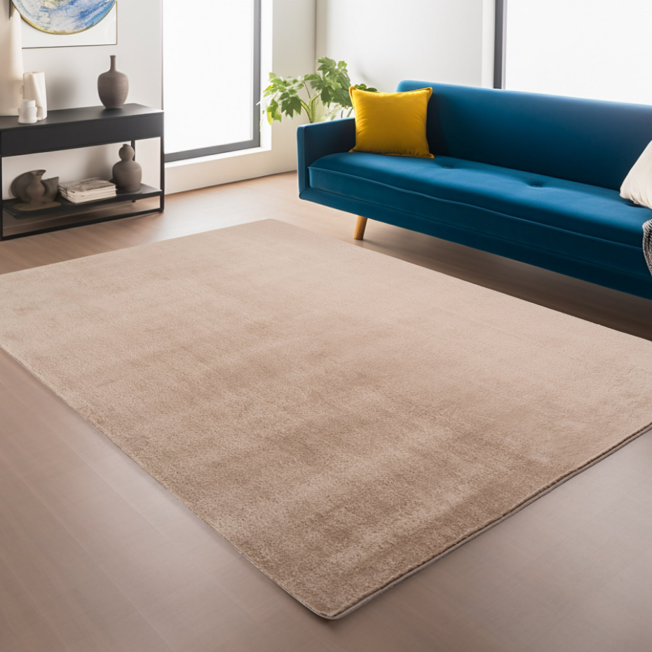 Tapis de salon uni doux ALBA