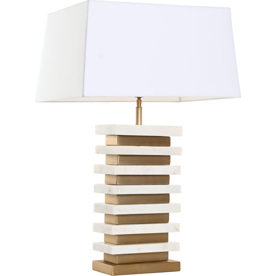 Lampe de table en marbre forme rectangulaire