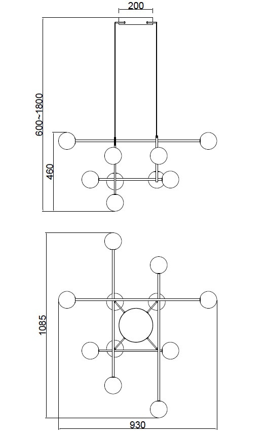 Suspension en métal design, CELLAR