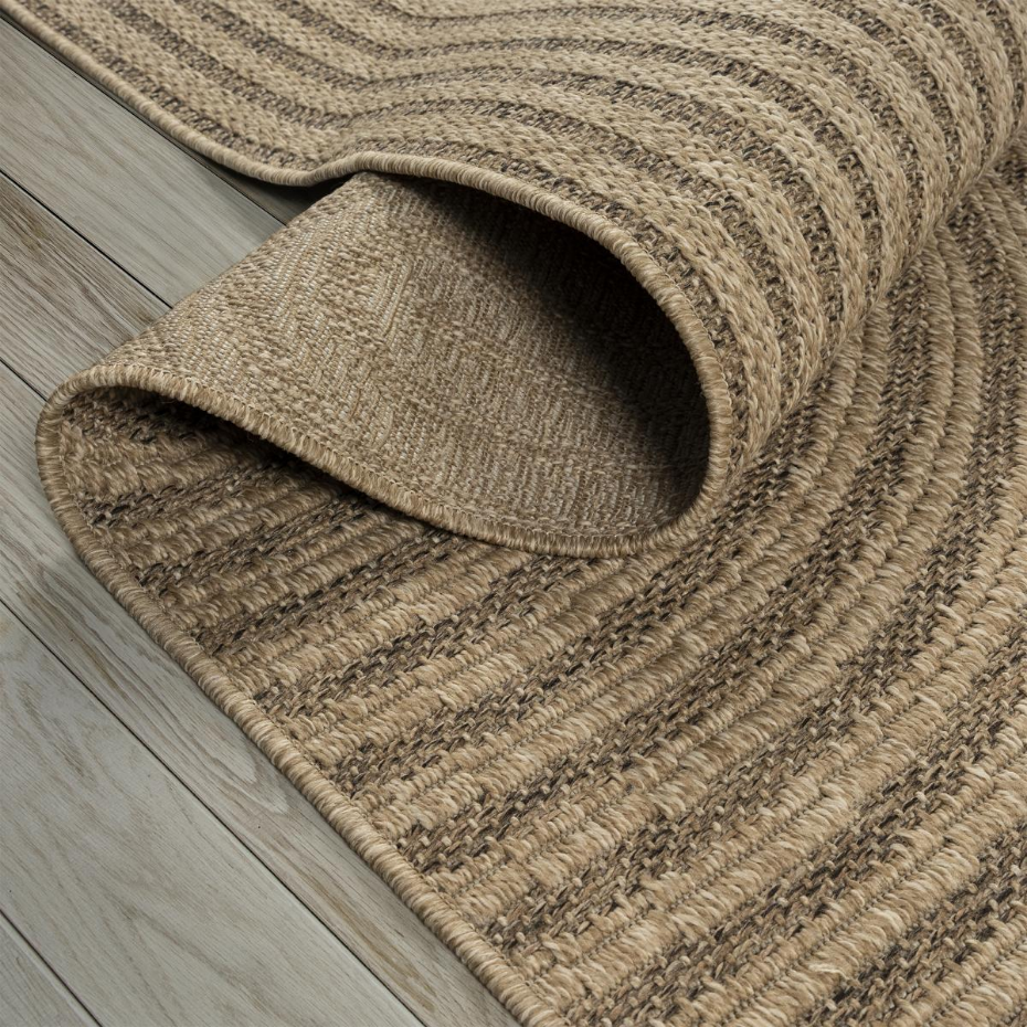 Tapis extérieur intérieur LYN13 REZA aspect jute motif arc-en-ciel