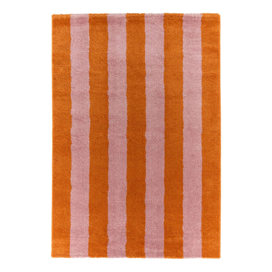 Tapis intérieur rayures orange et rose PABLO