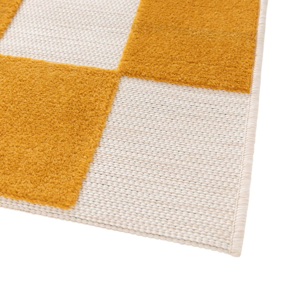 Tapis salon damier en relief moderne   CHILL