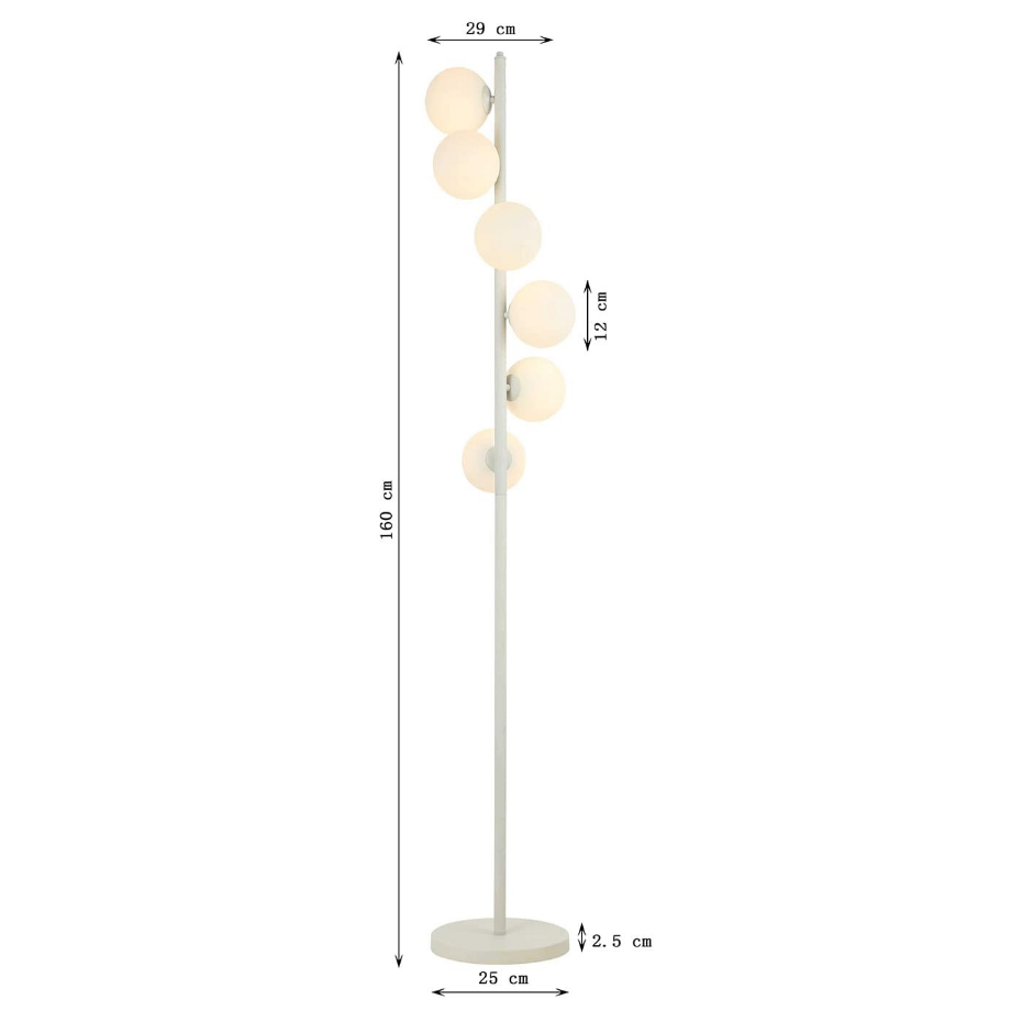 Lampadaire en verre et acier, SCALA BALLS