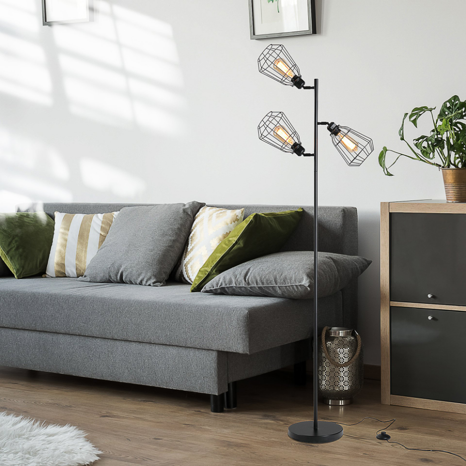 Lampadaire design industriel 3 abat-jours