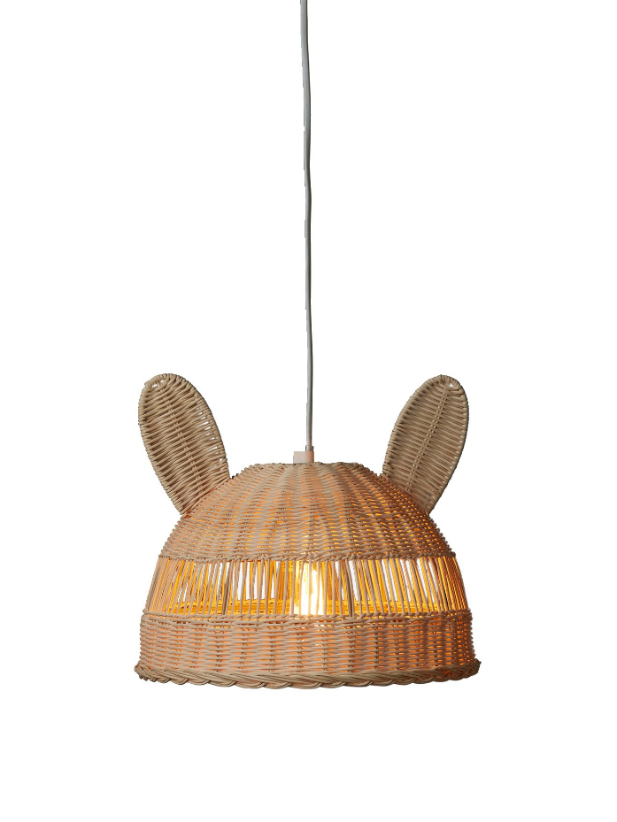 Abat-jour pour suspension Lapin en rotin
