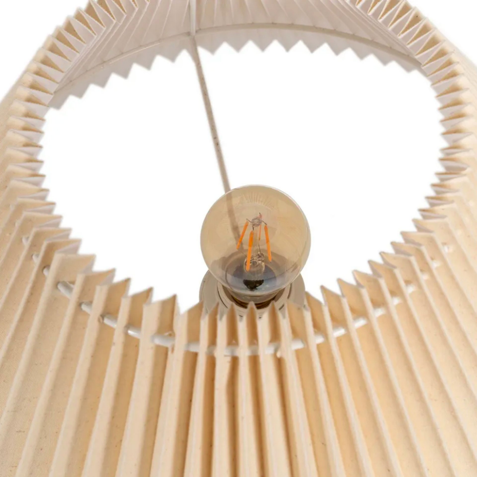 Lampadaire design céramique et abat-jour plissé 53x53x103cm