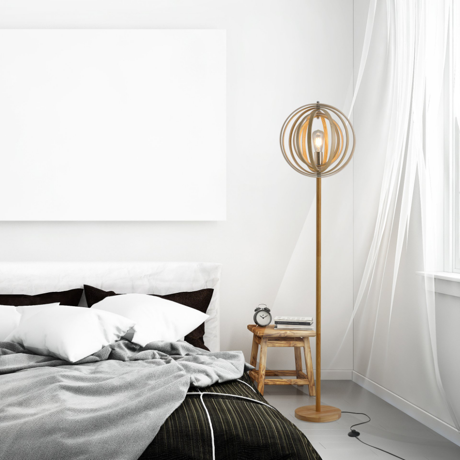 Lampadaire design en bois
