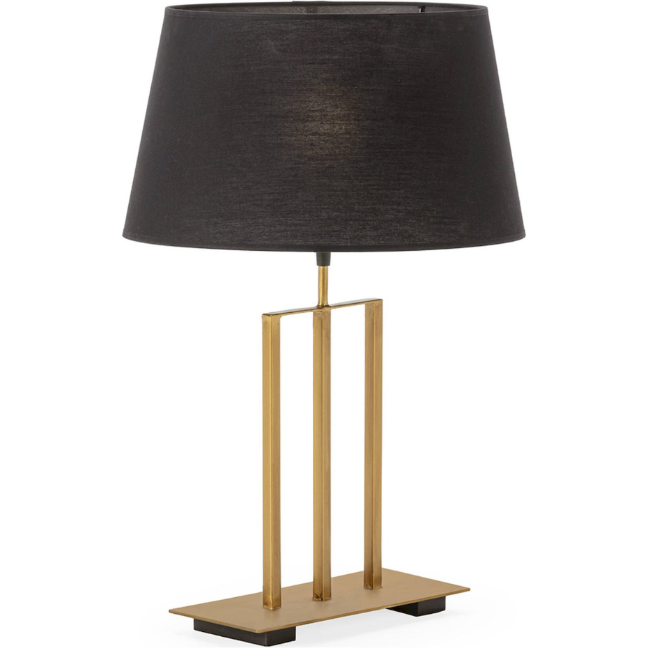 Lampe de table en métal et bois  rectangulaire