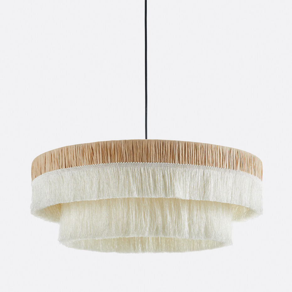 Suspension frangée en raphia Ø50 cm, Kavi
