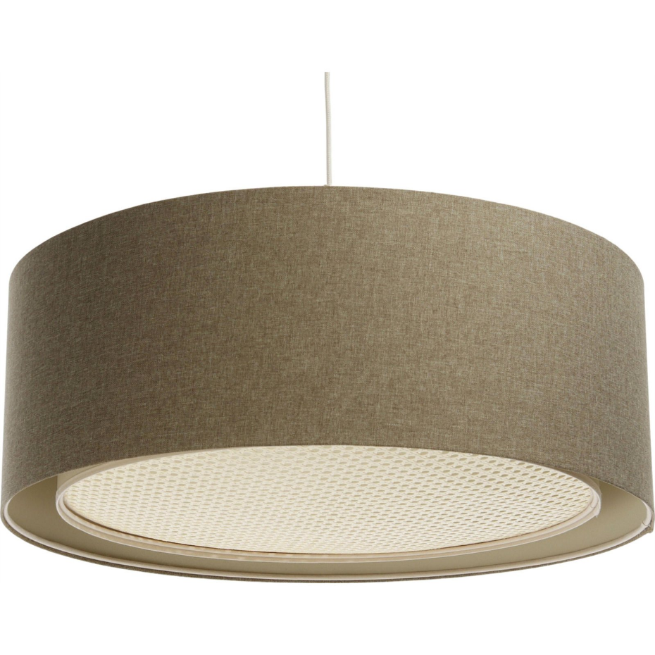 Suspension ronde en tissu et rotin Boho Elegant