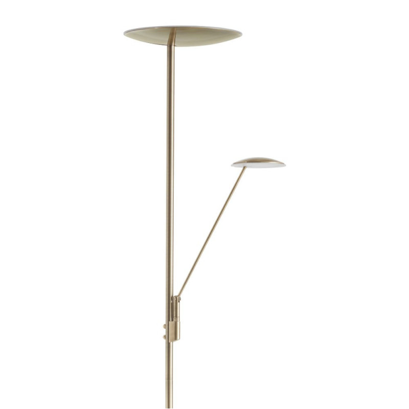 Lampadaire Led Daphné Avec Liseuse En Laiton Patiné