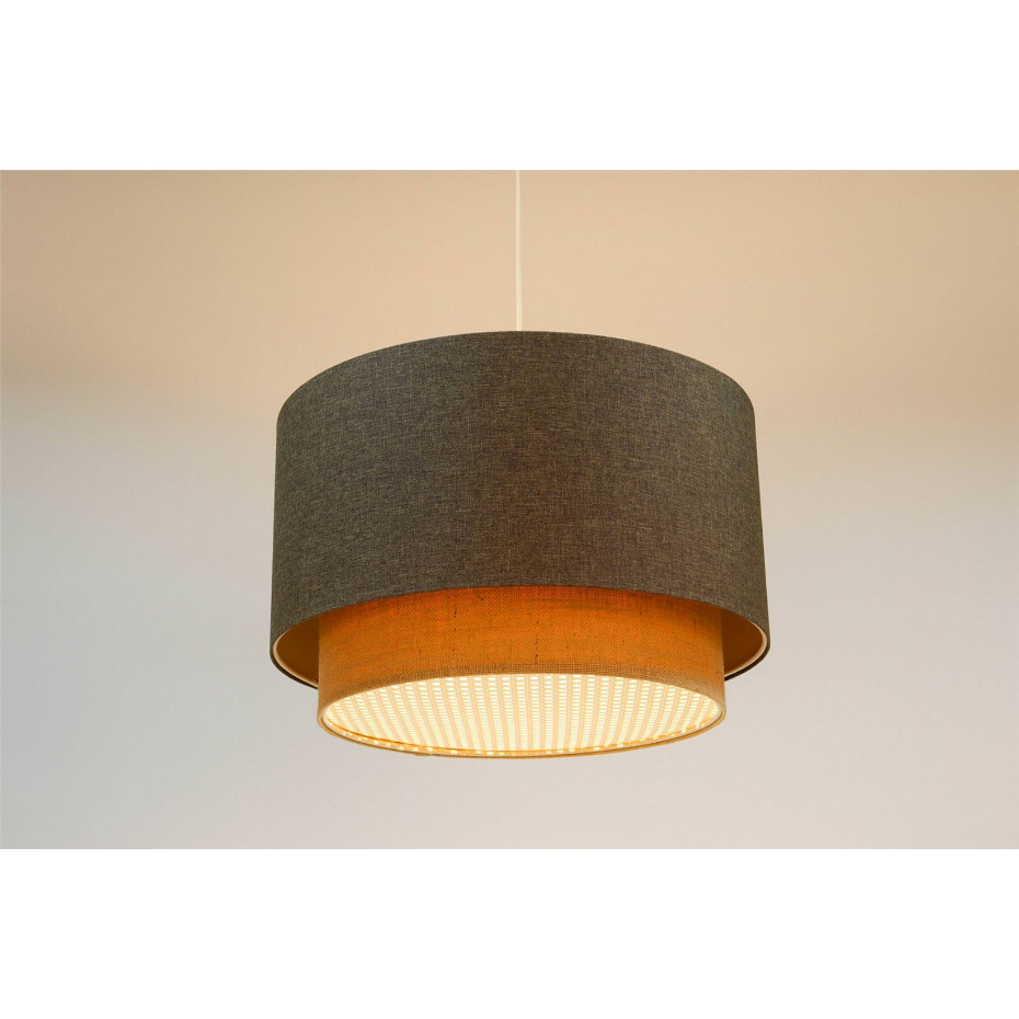 Suspension en tissu rond avec diffuseur rotin Boho Elegant