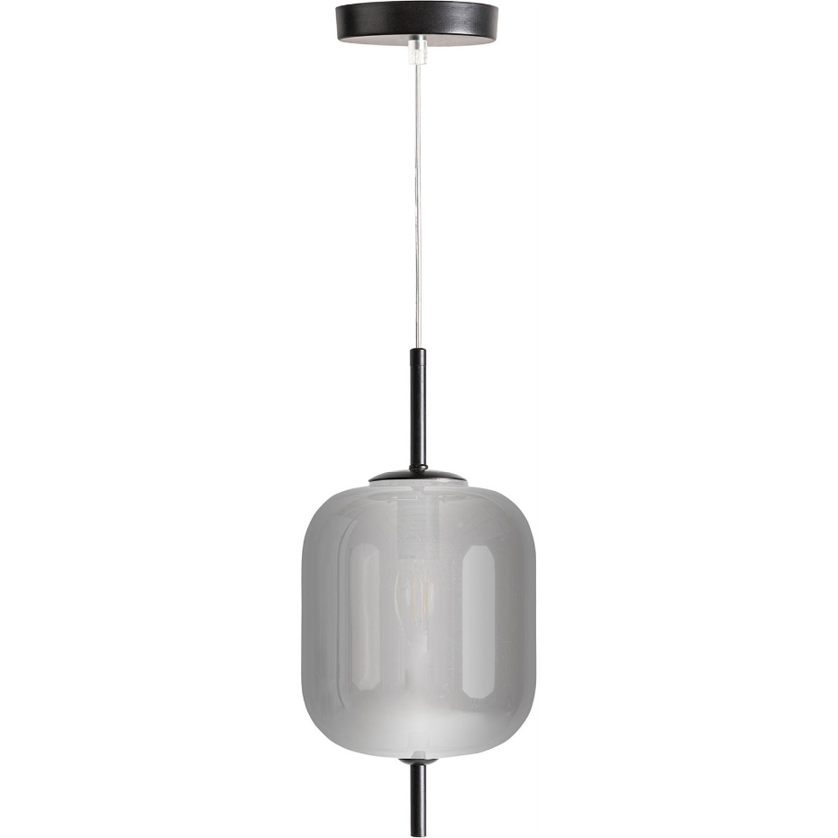 Suspension en verre fumé et acier  mat