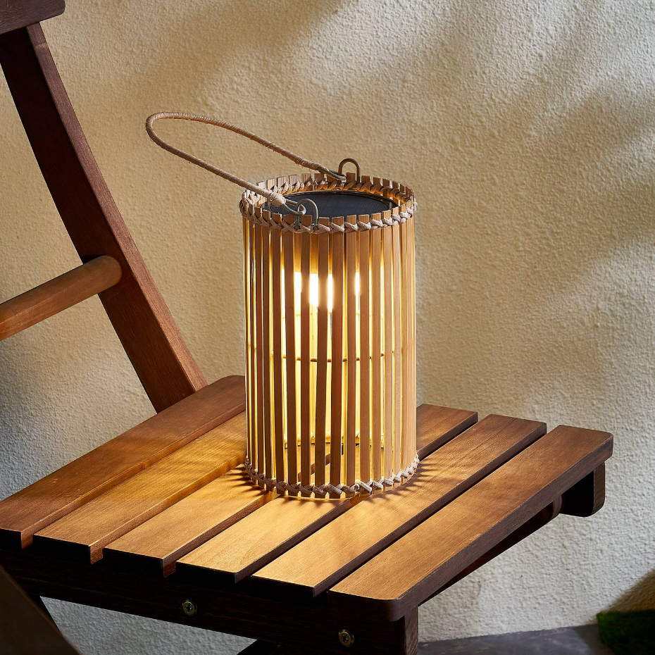 Lampe solaire extérieur en bambouLED, Amaria