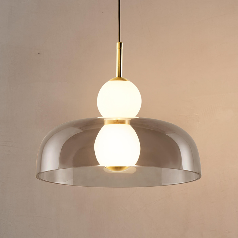 Suspension en verre finition laiton - SANTO
