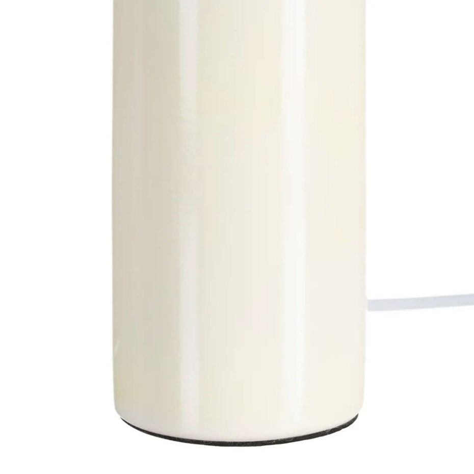 Lampe à poser champignon céramique beige crème et métal doré 17.5x17.5x30.5cm