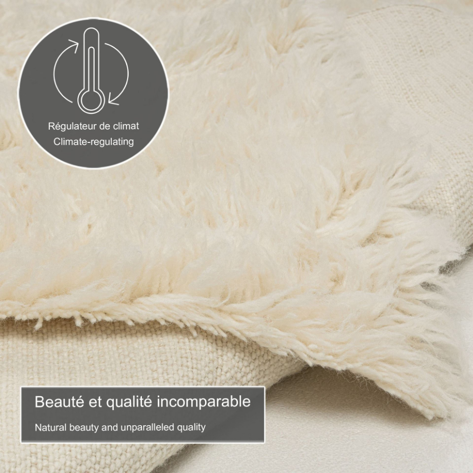 Tapis grec flokati original en laine tissé main épaisse - Flokos 2450
