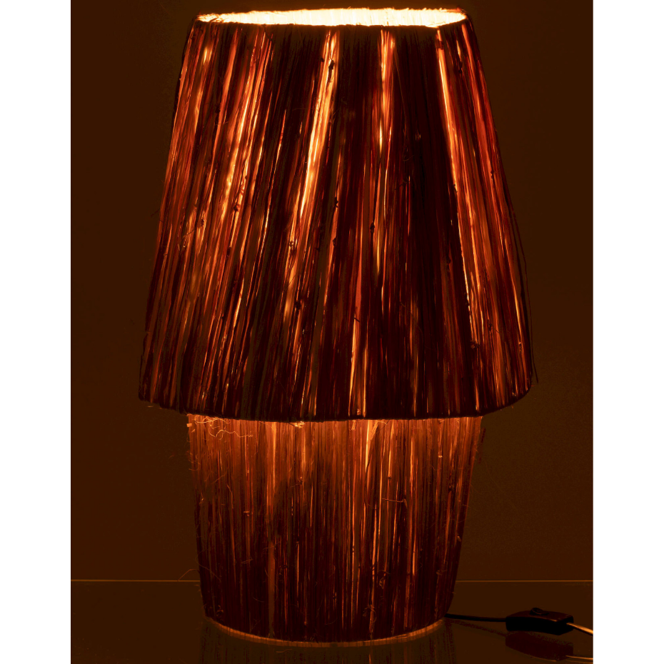 Lampe d'ambiance ronde en fibres tressées