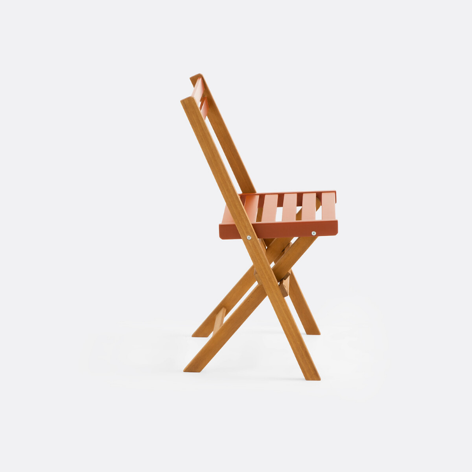 Ensemble de jardin pliable, 3 pièces, en acacia, DUDENA